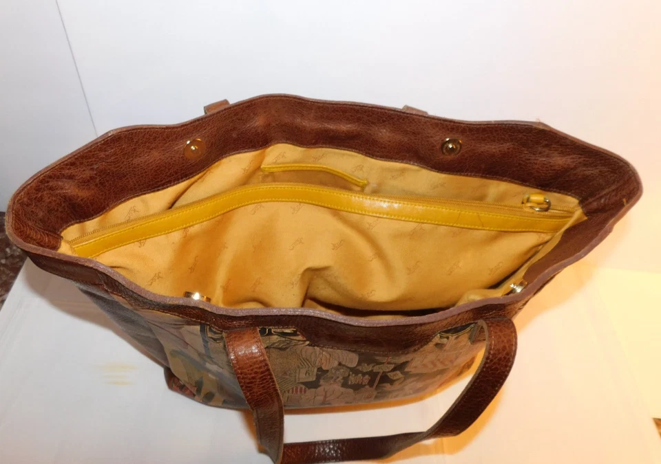 Винтажная наплечная сумка-тоут Icon Los Angeles, азиатский принт, оригинальный владелец, очень хорошее состояние + - Изображение 3 из 4