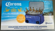 Corona Insulated Cooler with Speakers Holds 36 Cans Modern Floating Blue Cooler 