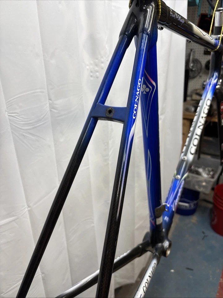 Cuadro de bicicleta de carretera de carbono Colnago C-40, 58 cm, decoración artística, horquilla de carbono Easton Foto 3 de 4