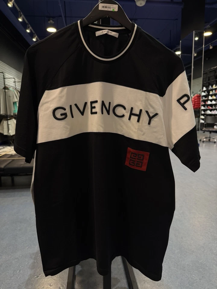 Camiseta Para Hombre Givenchy Paris Negra Blanca 100% Auténtica $850 Minorista, Talla Grande Foto 3 de 4