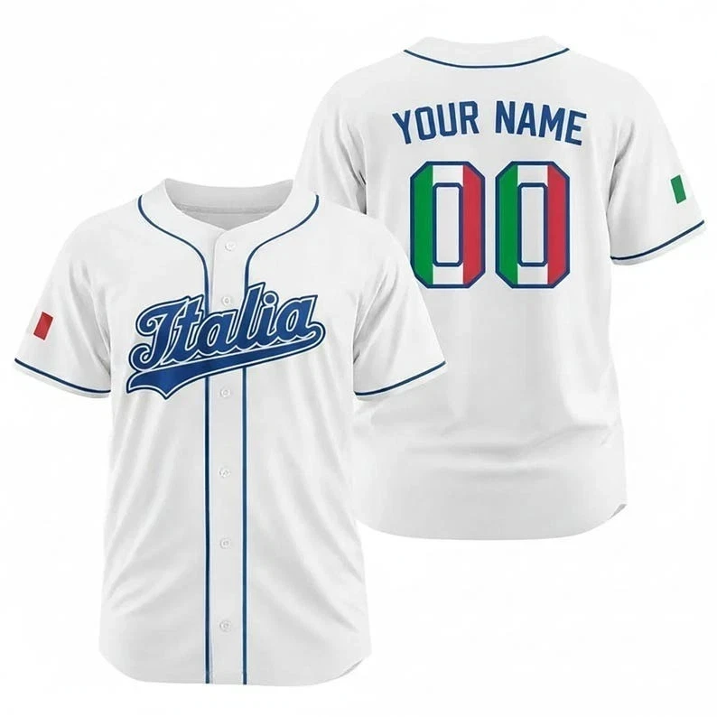 Personalized Men's Italy Baseball 2026 World Baseball Classic Jersey Shirt