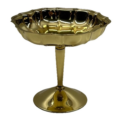 #ad Vintage MCM International Solid Brass Giftwares B1022 Scalloped Pedestal Bowl $29.99