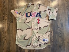 RARE Majestic 2012 USA Collegiate National Team Camo Baseball Jersey Size 52