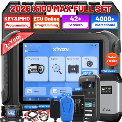 2026 XTOOL X100 MAX KC501 KS1 SK1 M822 Car key Programmer Diagnostic Scanner FCA