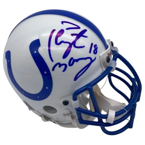 Peyton Manning HOF 21 Signed Indianapolis Colts Mini Authentic Helmet Metal JSA