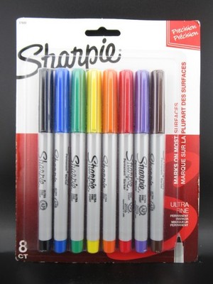 Sharpie Precision Assorted Ultra Fine Point Permanent Markers 8 Pack