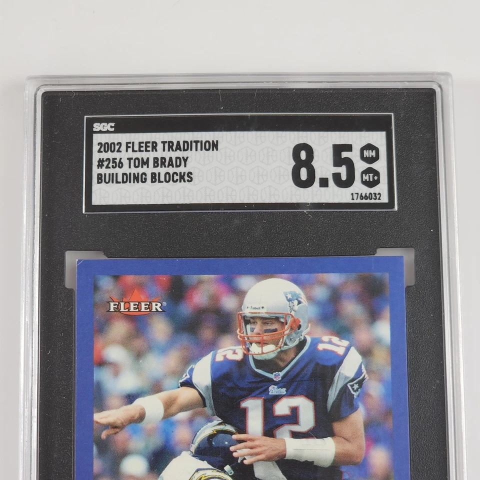 Tom Brady 2002 Fleer Tradition Building Blocks 256 Card SGC 8.5 NM / MT GOAT - Image 2 of 4