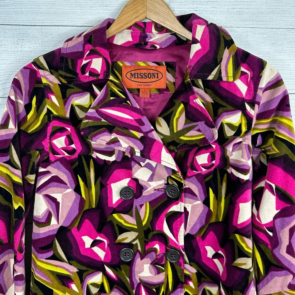 Chaqueta Missoni For Target Niñas Talla Grande Terciopelo Floral Doble Pecho  Foto 2 de 4