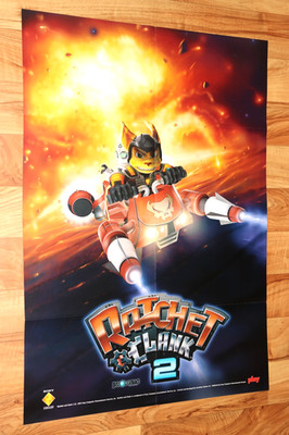 Ratchet & Clank Going Commando / Jak II 2 PS2 Very Rare Vintage Poster 80x57cm