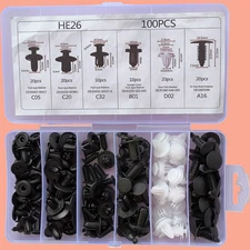 For 100X Car Clips Kit Push Type Rivets Assortment Fixer Plastic Sets Fasteners