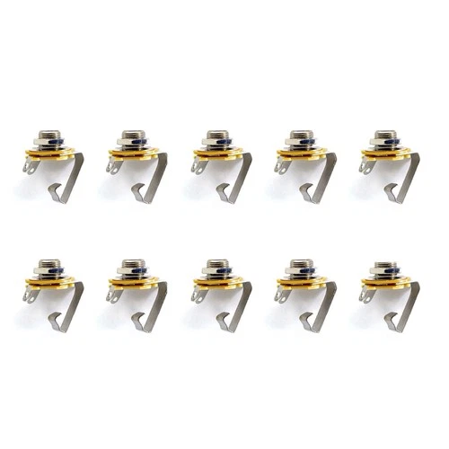 (10) Pack 1/4 Inch Instrument Guitar Audio Phone Phono Jack Mono Open Circuit