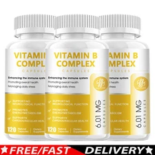 1~3x Vitamin B Complex Supplyment, 120 Capsules With Vitamin C - High Potency
