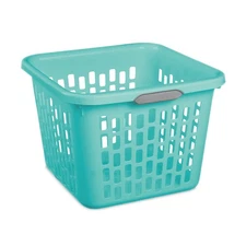 Sterilite 1.5 Bushel Square Plastic Laundry Basket with 2 Comfort Grip Handles