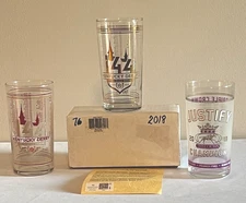 2018 GOLD Kentucky Derby Glass + Justify + 2018 Glass!!   All are MINT/Unused!!
