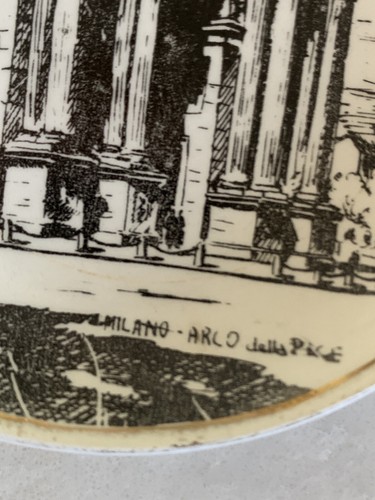 italy shetland plate citta Italiane black white mini scenic Milan vintage Lot 3 - Foto 4 di 9