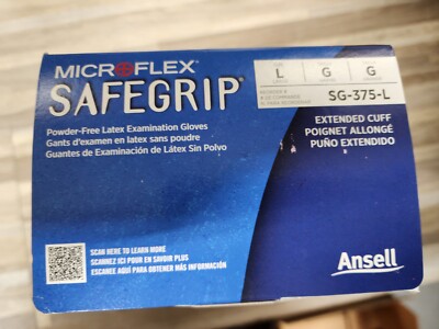 Microflex SG375L SafeGrip Latex Glove,  Large, Pack of 50 SG-375-L