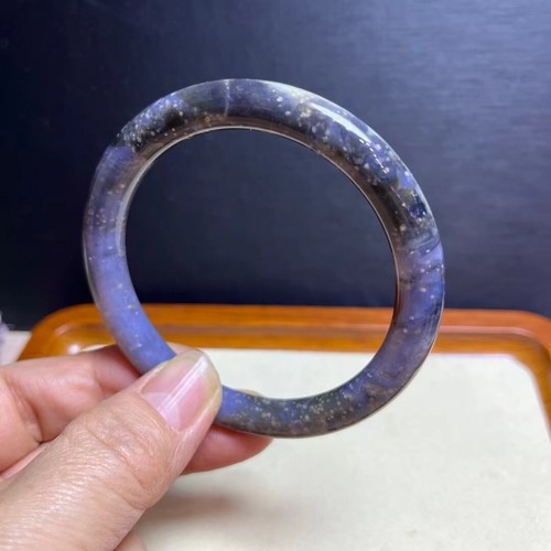 58mm Natural starry sky Agate Crystal Gemstone Bangle Bracelet Handmade