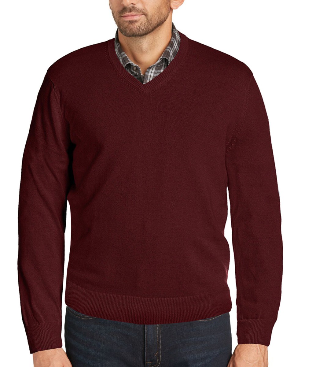 Berlioni Italy Men's Slim Fit Microfiber V-Neck Dress Pullover Sweater