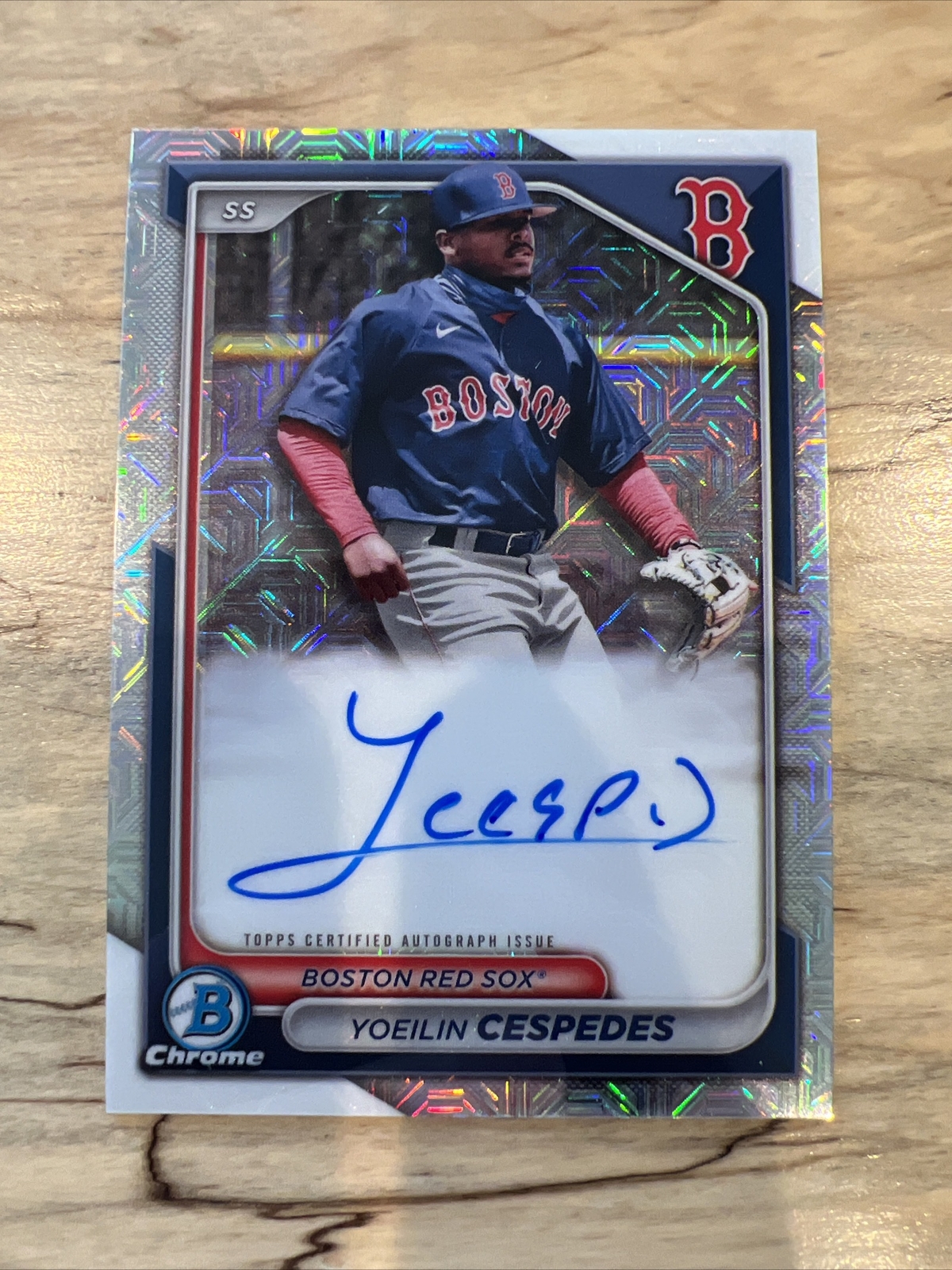 2024 Bowman Mega Box Yoeilin Cespedes Mojo Refractor Auto #BMA-YC Boston Red Sox