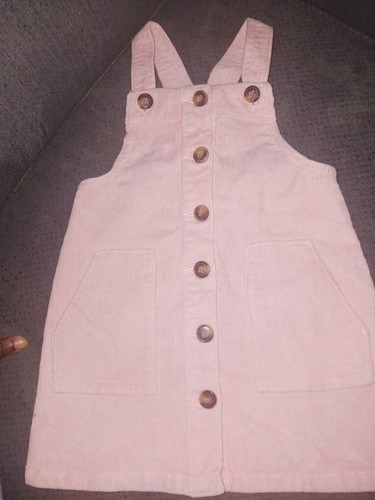 3T Pink Corduroy Overall Dress