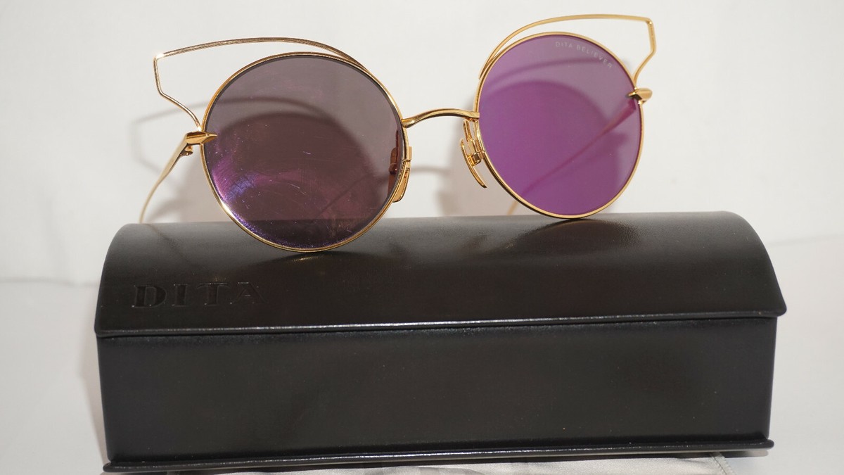 DITA Sunglasses New Gold Round Purple Mirror Believer 23008  display picture 3