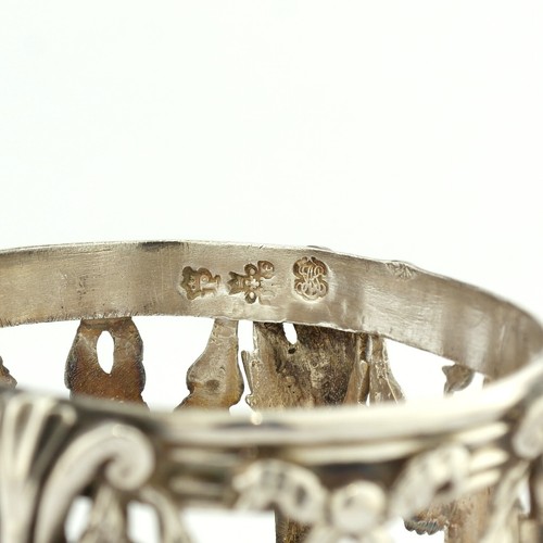 Pair Antique Ornate French Louis XVI Style Solid Sterling Silver Salts. 1838. - Picture 24 of 24
