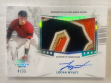2019 LOGAN WYATT LEAF TRINITY ON CARD AUTO GIANTS LOGO RK PATCH /35 