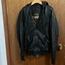 Brand New Giorgio Bart Leather Jacket With Hood - No Tags