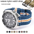 Sport Nylon Strap Stripe Watch Band Bracelet 18 20mm 22mm 24mm Cloth Loop Belt