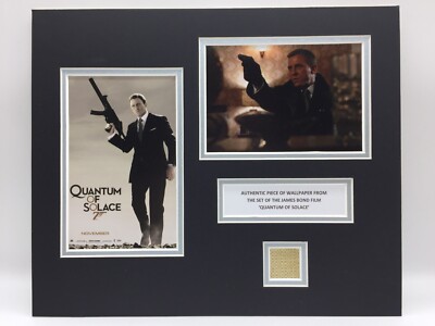 RARE James Bond Quantum Of Solace Wallpaper Set Prop Swatch Display + COA 007