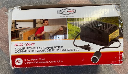 RoadPro RPSL-7000 AC to DC 6 Amp 12 Volt Power Converter - 6 Ft AC ...