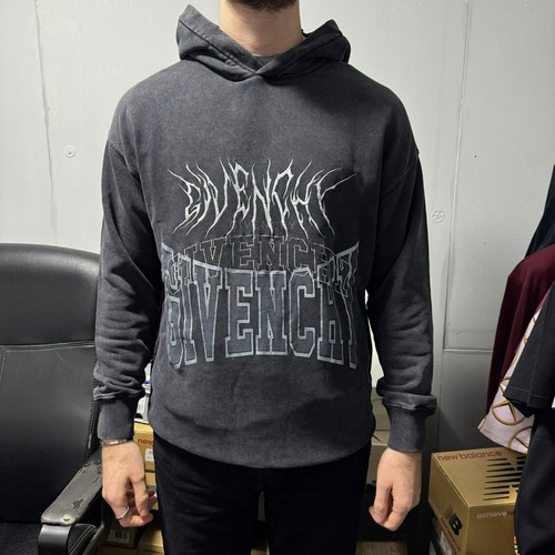 Givenchy Washed Black Embroidered Multi Logo Oversized Hoodie | Size S RRP $2255 - Picture 2 of 11