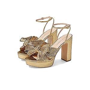 Loeffler Randall Natalia Oro Platform Bow Heel, 9 B, Gold