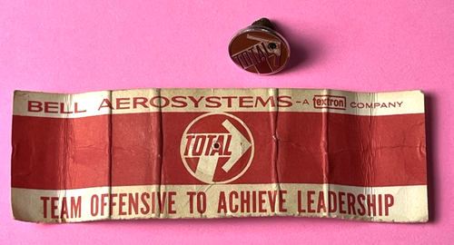 Vintage Bell Aerosystems Lapel Pin Tie Tac Textron "Total Team Offensive" - Picture 6 of 7