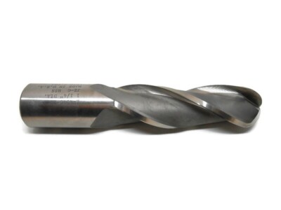 Melin 1-1/4'' 3 Flute High Speed Steel BALL End Mill Single End Long Flute USA
