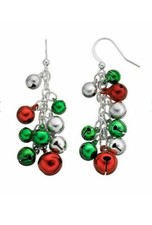 Christmas Holiday Jingle Bell Cluster Drop Earrings NEW