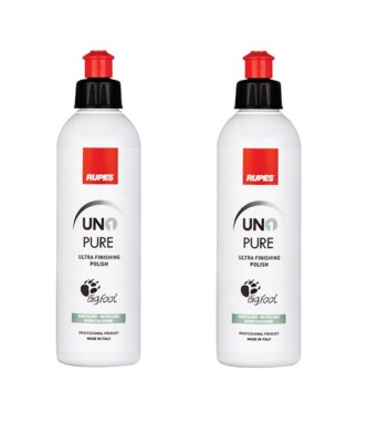 2x Rupes UNO Pure Ultrafine Finishing Polish 250ml Hochglanz Finish Lack Politur
