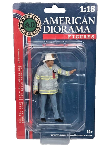 Firefighter Captain Resin Model Figure Display 1/18 American Diorama 76318