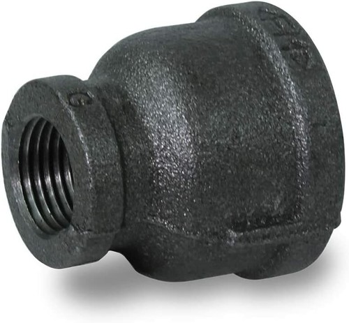 Black Malleable Iron Reducing Coupling Threaded Pipe Fitting 1-1/4"x /2"-1"x1/4"