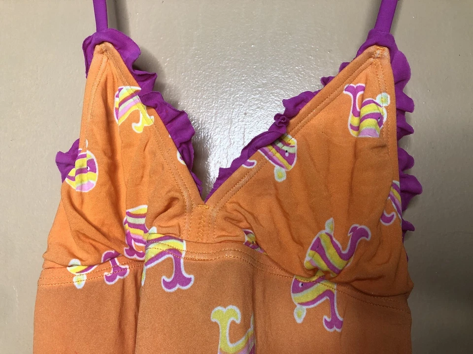 Tankini Halter Correa Espagueti Speedo Junior Niña Talla 14 Naranja Rosa Foto 3 de 4