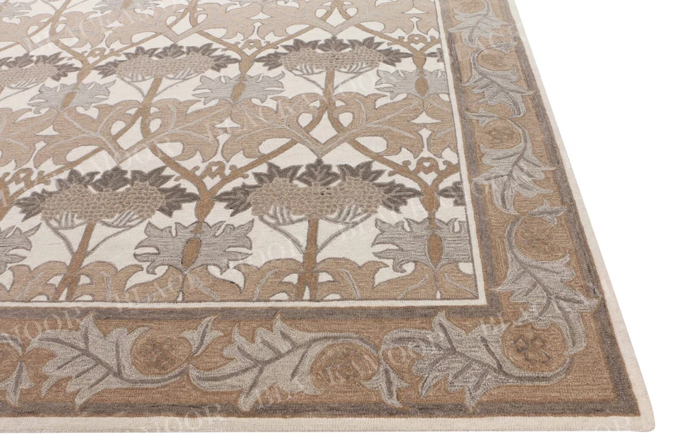 Traditional Handmade Rug Hand-Tufted Woolen Area Carpet Without Tariff & Duty - Image 4 of 4