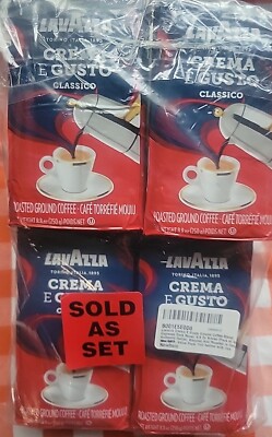 Lavazza Italian ''Crema e Gusto'' Ground  8.8oz Espresso 4 Pack.