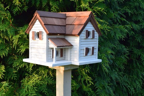 Cottage Bird House | Reclaimed Wood | Amish Handmade | Made in USA - Picture 4 of 7