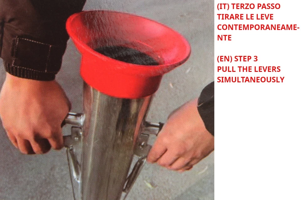 TraPiantatore a 3 Bocche Rilascio Automatico con Doppio Manico in acciaio Inox - Immagine 4 di 4