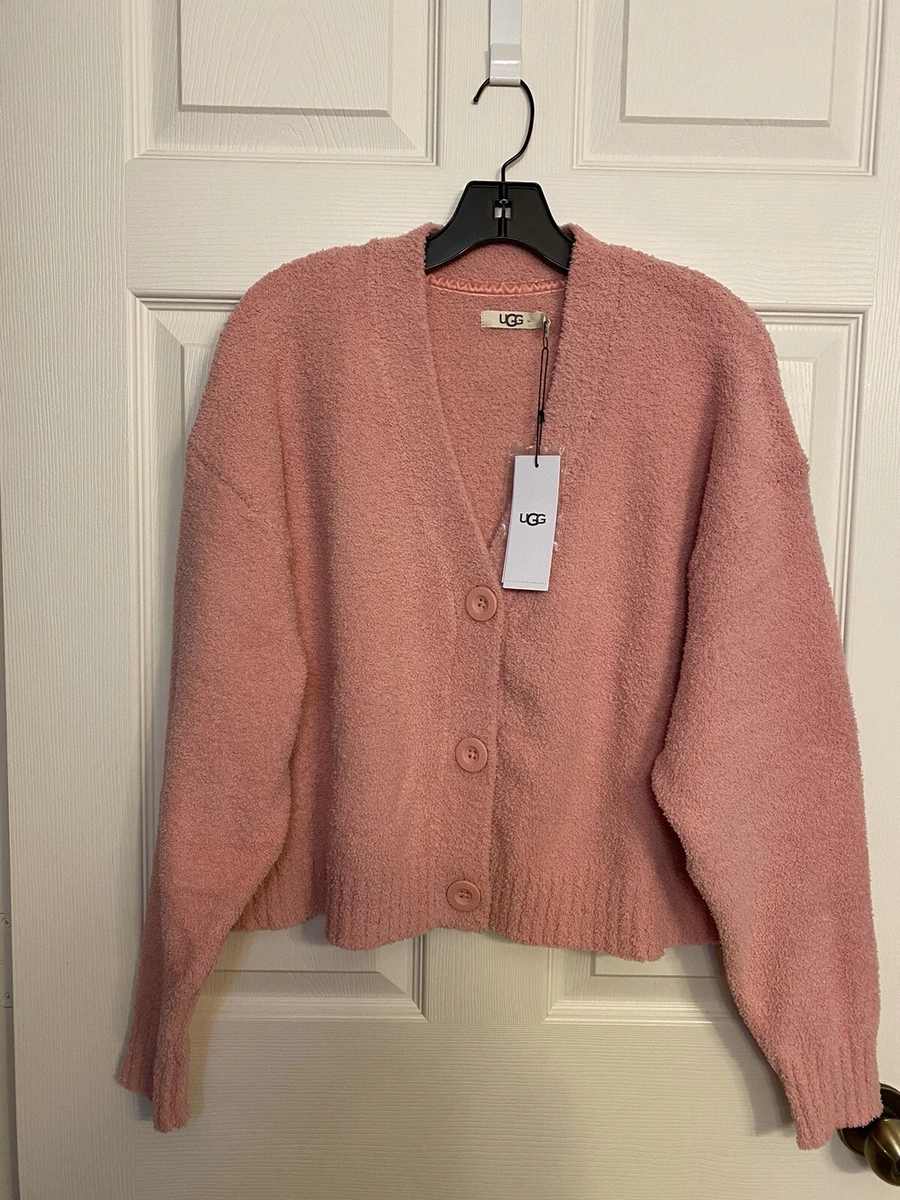 Authentic UGG Women NYOMI Cropped Cardigan Sweater Pumpkin Size L New Cozy Soft