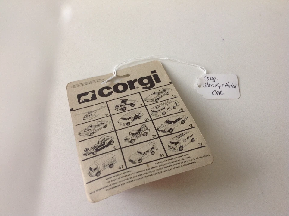 Vintage 1977 Corgi 45 Starsky & Hutch Diecast Ford Torino 1/64 Car MOC - Image 4 of 4