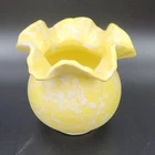 Vintage Shawnee #2501 Yellow w/White Confetti Ruffled Rim Art Pottery Planter