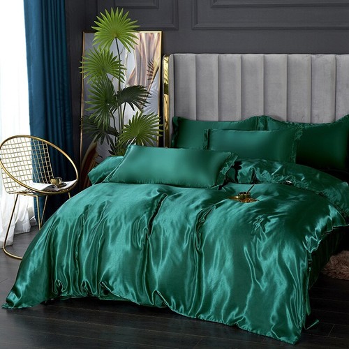 Mulberry Silk Bedding Set Duvet Cover Bed Sheet Pillowcase King Queen Full Twin - Picture 19 of 41