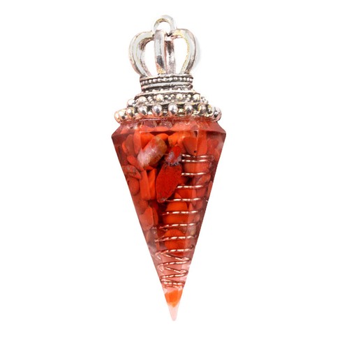 Péndulo corona piedra puntiaguda hexagonal para adivinación radiestesia brujería Wicca - Imagen 13 de 41