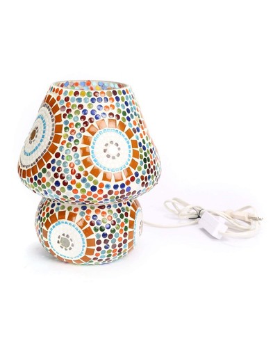 Turkish Moroccan Mosaic Mushroom Shape Colorful Table Bedside Desk Handmade Lamp - Picture 3 of 4